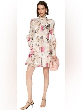 Pink Dress Kalinaa Ted Baker Midi Dress Ted Baker Rose Gold Dress Ted Baker  Floral Pleated